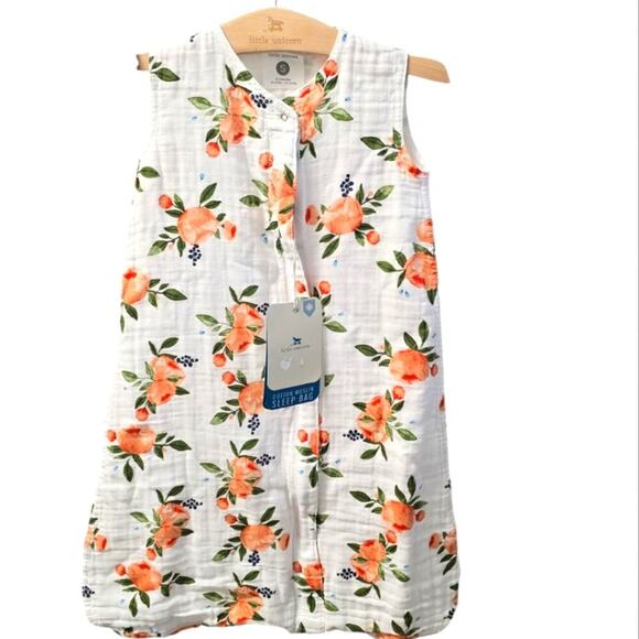 NWT Little Unicorn Cotton Muslin Sleep Bag Zip Up Size 0-6 months - Picture 1 of 7